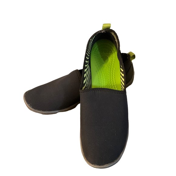 Crocs Black Fabric Loafers Size women’s 9‎ - Picture 1 of 9